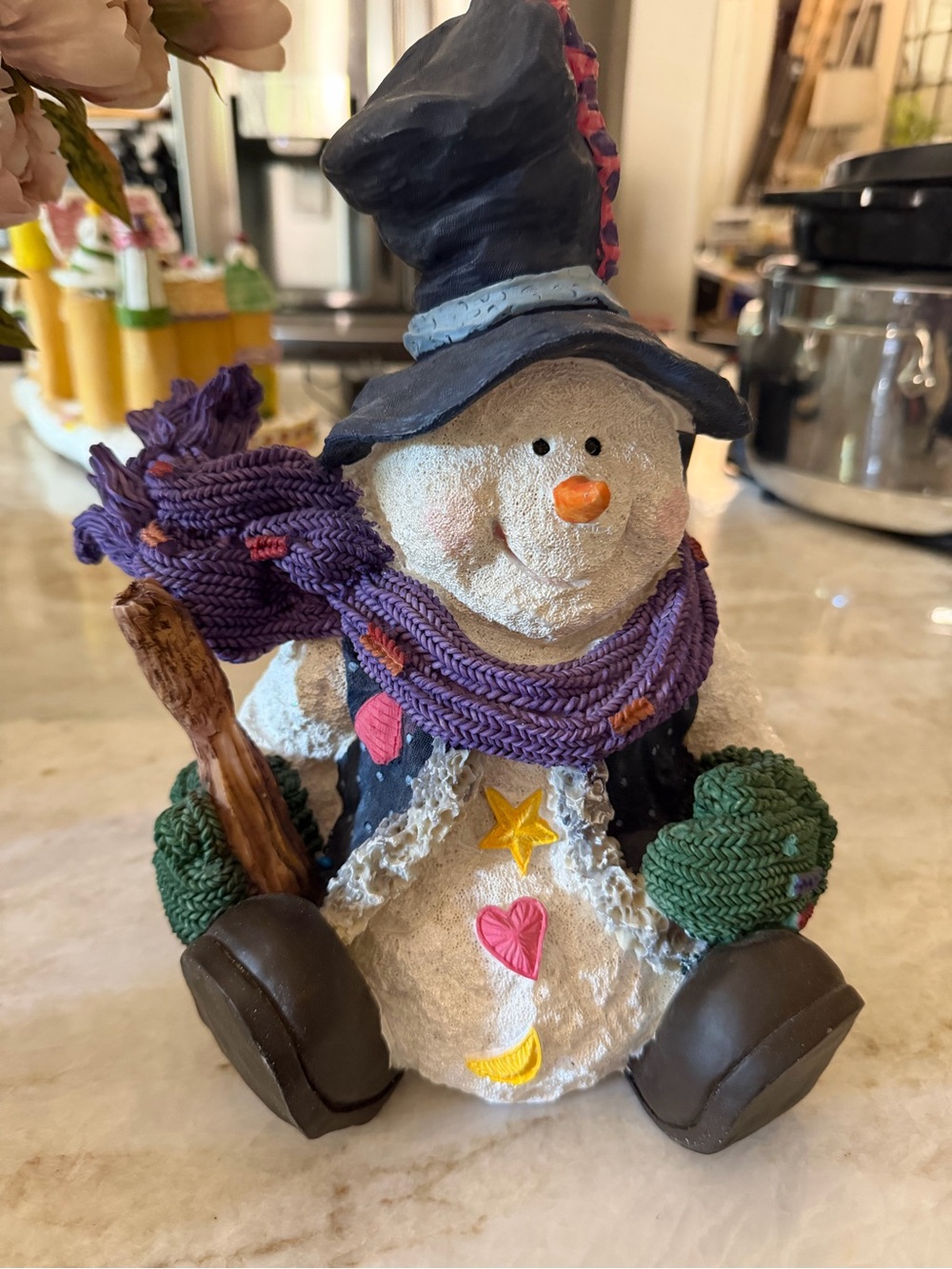 Vintage snowman figurine 11”